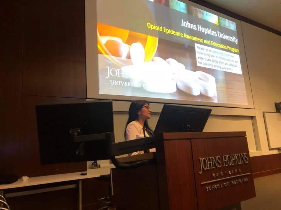 Dr. Shravani Durbhakula Johns Hopkins University Podium